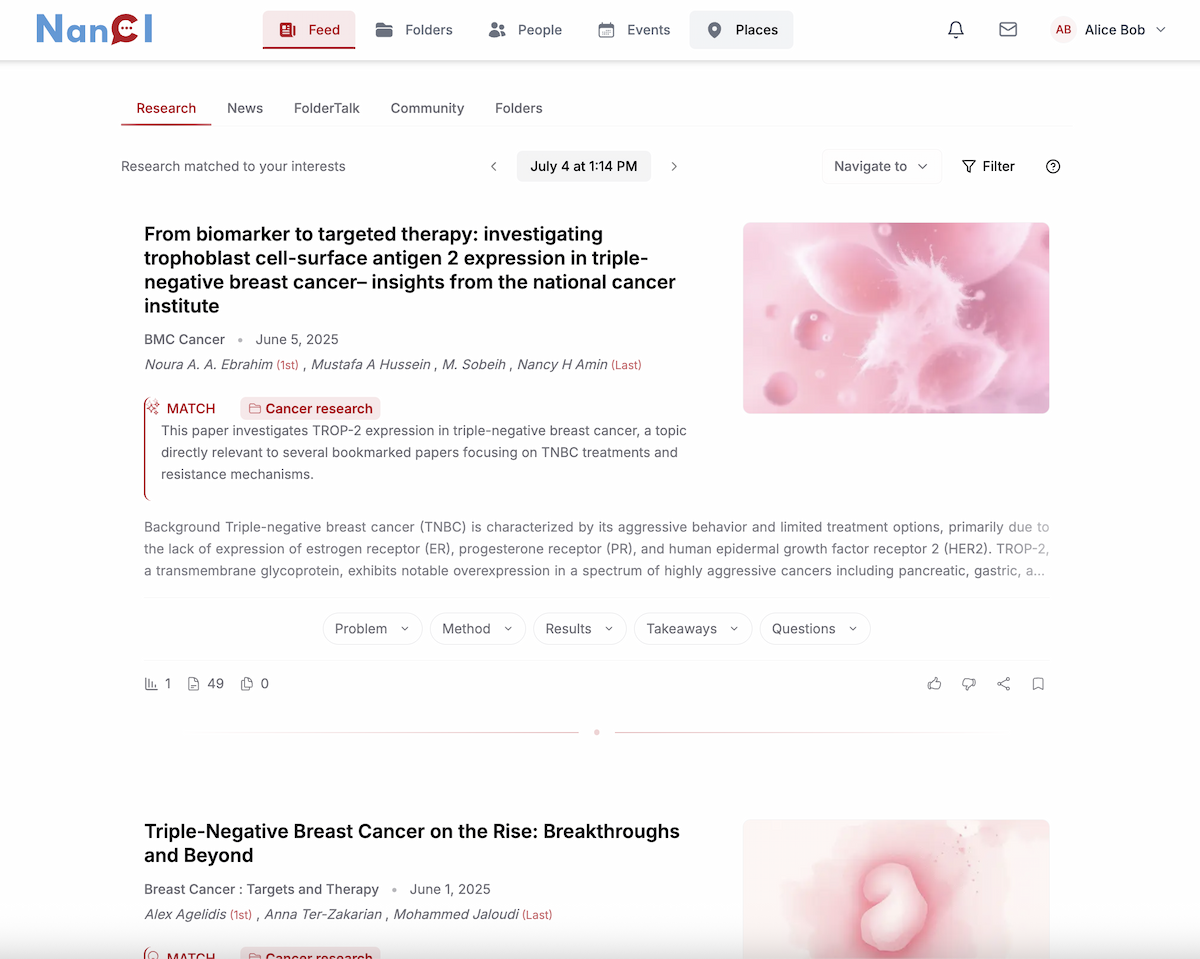 NanCI Research Platform Interface